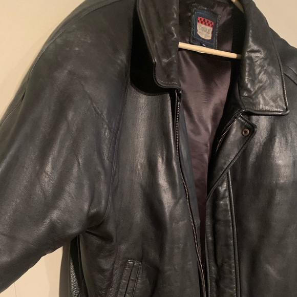 J. Park Men’s Leather Black Bomber Jacket - Picture 3 of 5